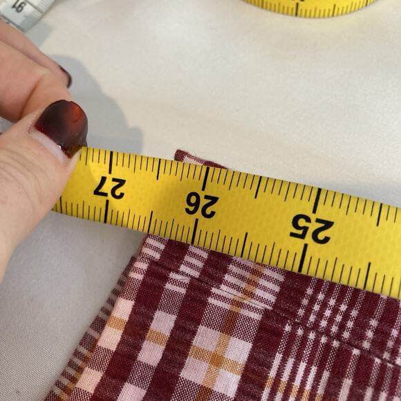 Vintage Men’s Red Plaid Wide Leg Pants 70’s Vibes Est. Size 33 Perma Press - Picture 3 of 10